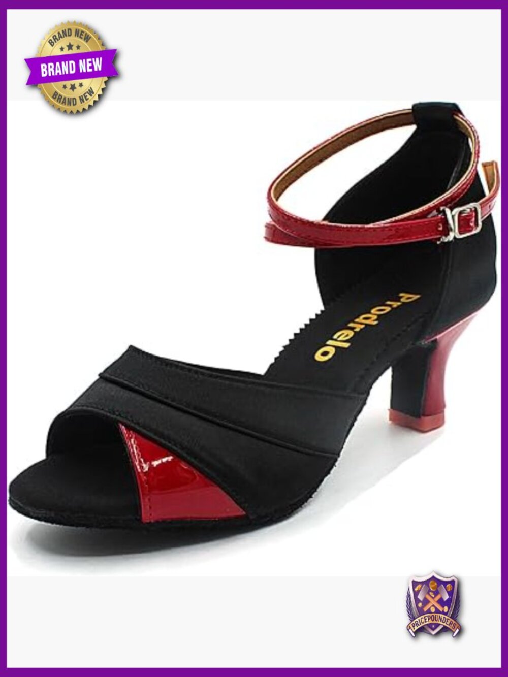 Satin Latin Salsa Dance Shoes, Cross-Strap Ballroom Heels, Peep Toe
